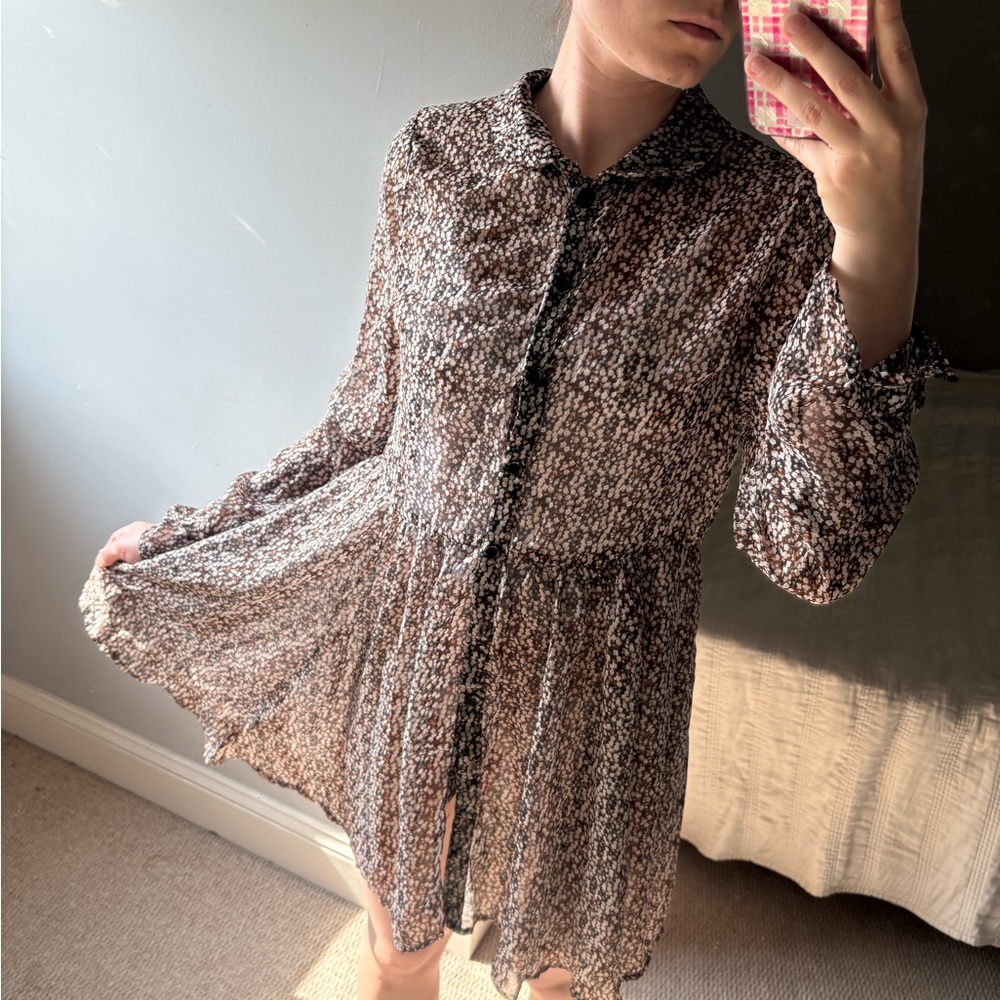 Stussy Vintage brown floral babydoll dress